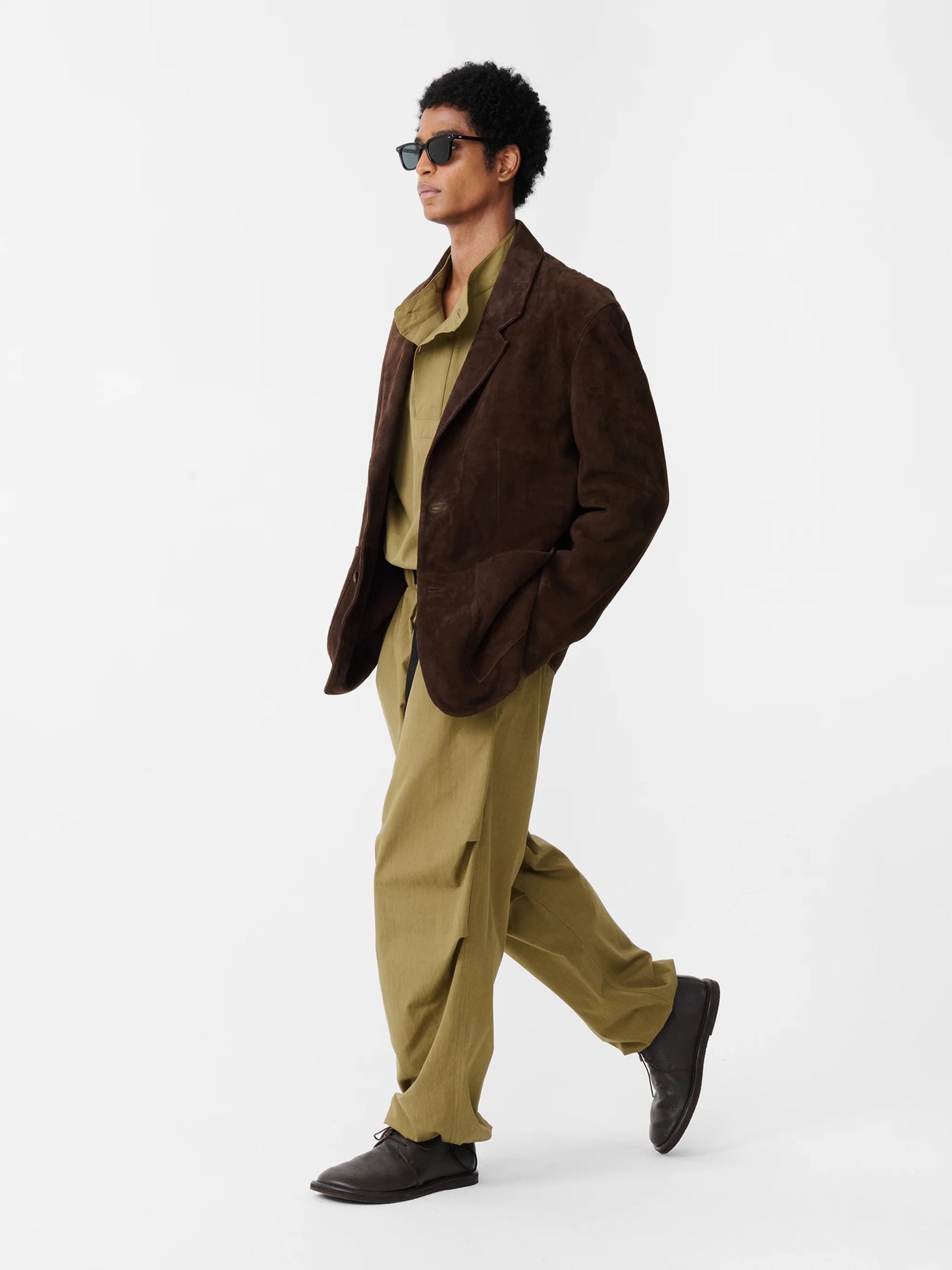 Men Espresso Brown Tiko Suede Blazer Jacket
