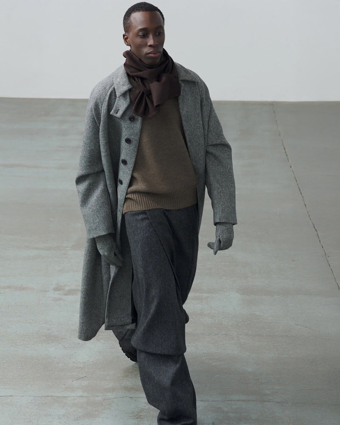 Black and White Herringbone Takeshi Coat