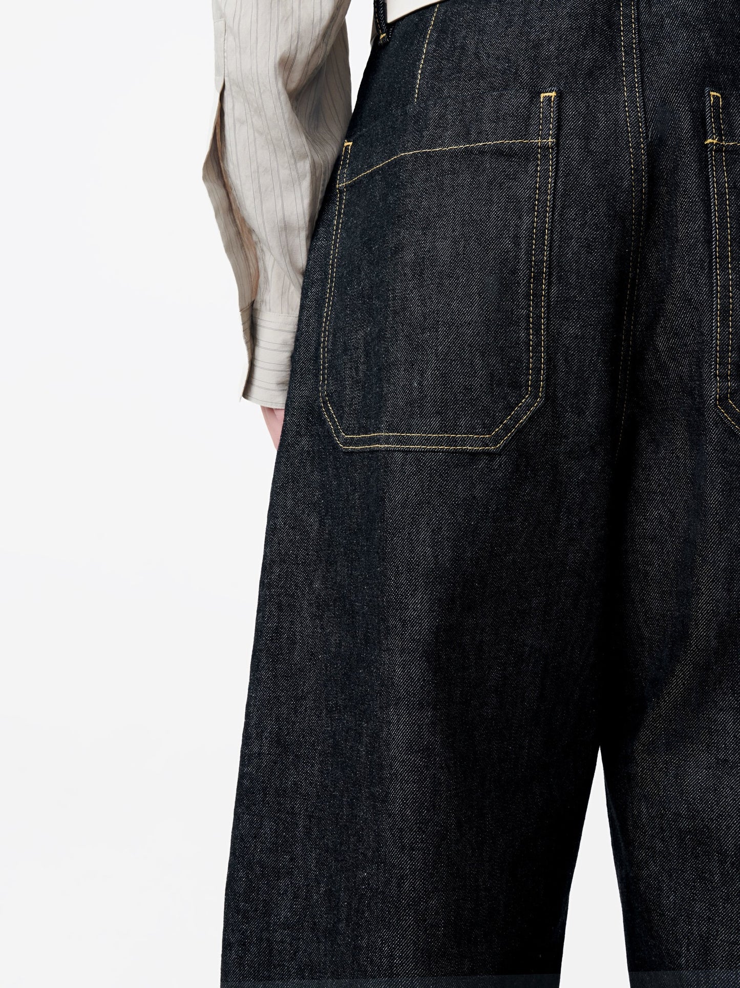 Black Puch Italian Denim Single Pleat Pant