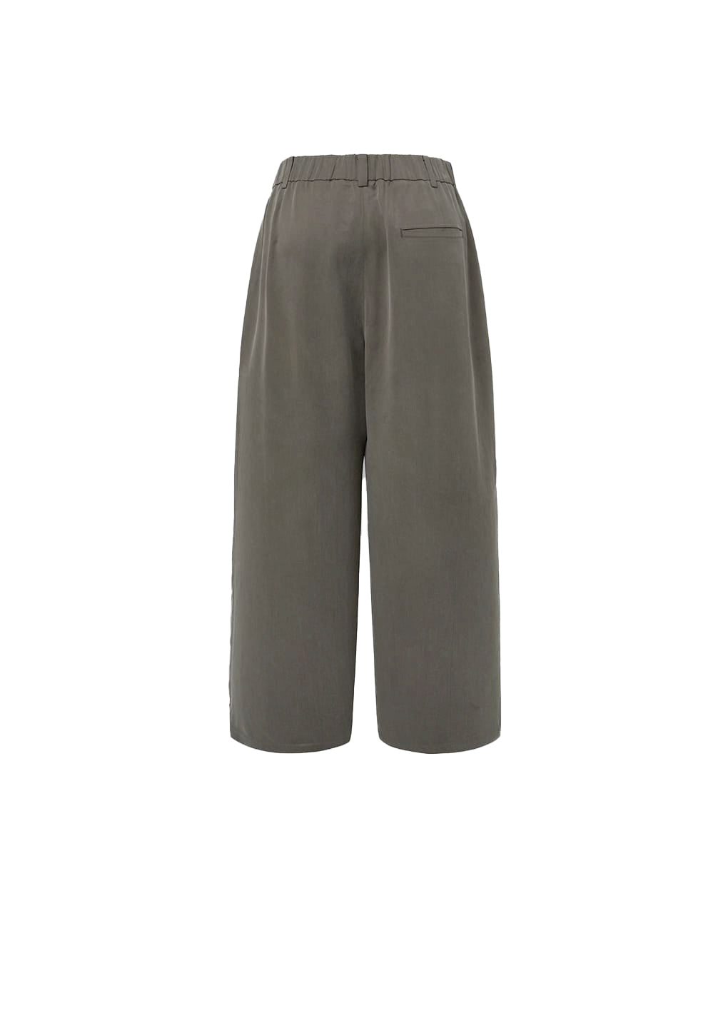 AMOMENTO Brown Cupro Two Tuck Pants