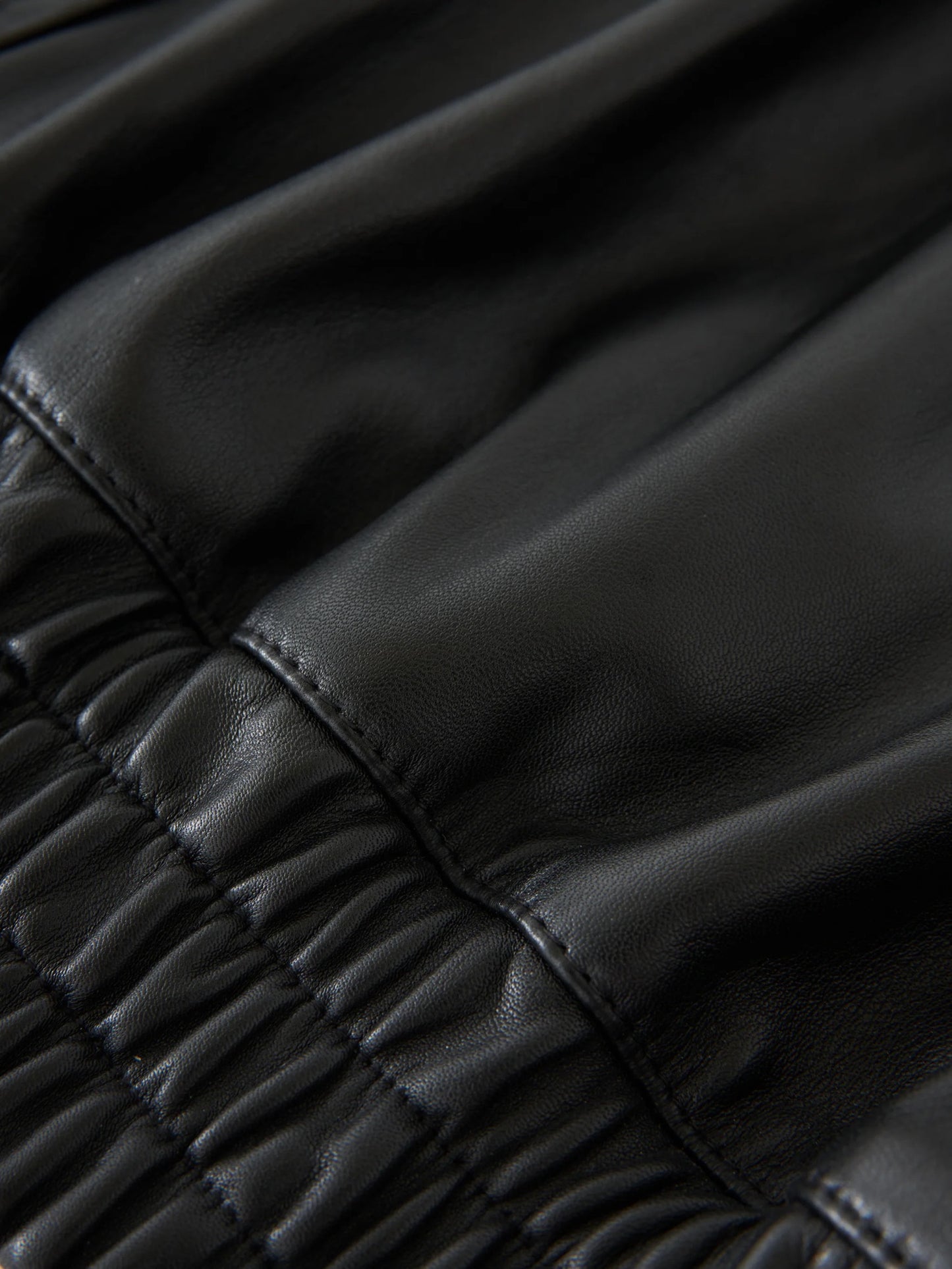 Black Piston Leather Bomber Jacket