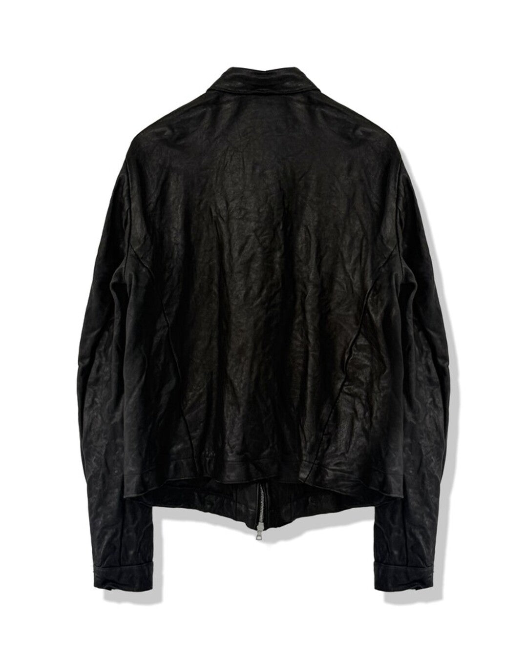 SAN263-1 Black Single Zip Leather Jacket V4