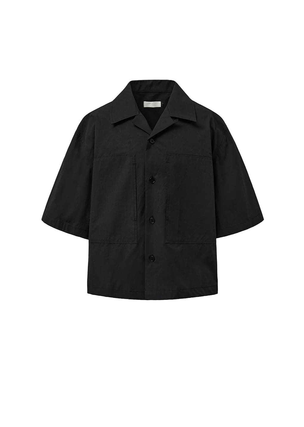 AMOMENTO Black Pocket Half Shirts