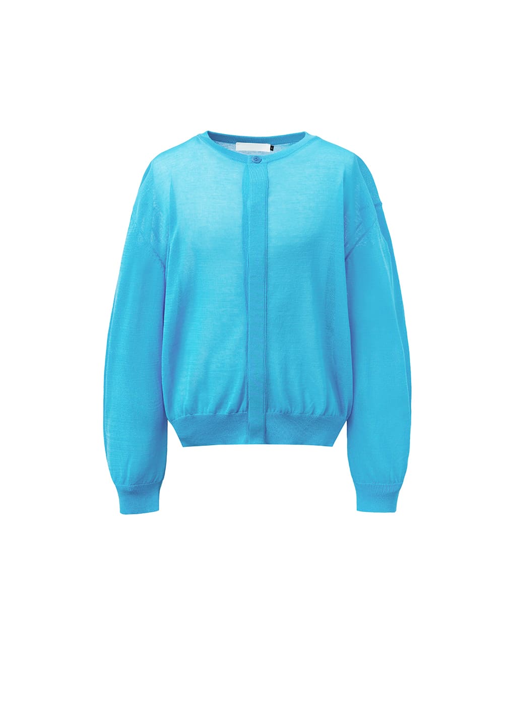 AMOMENTO Blue Sheer Round Cardigan