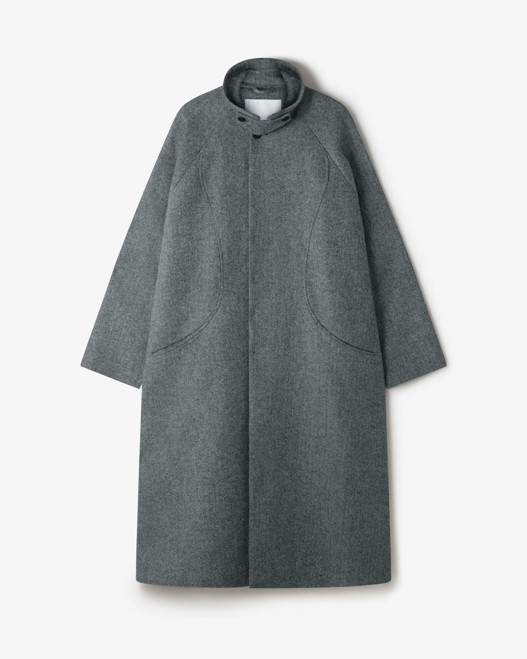 Black and White Herringbone Takeshi Coat
