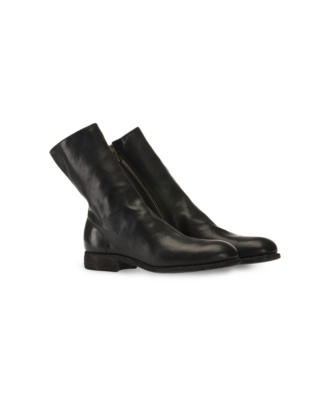 Black Horse Leather 698X Side Zip Mid Boots