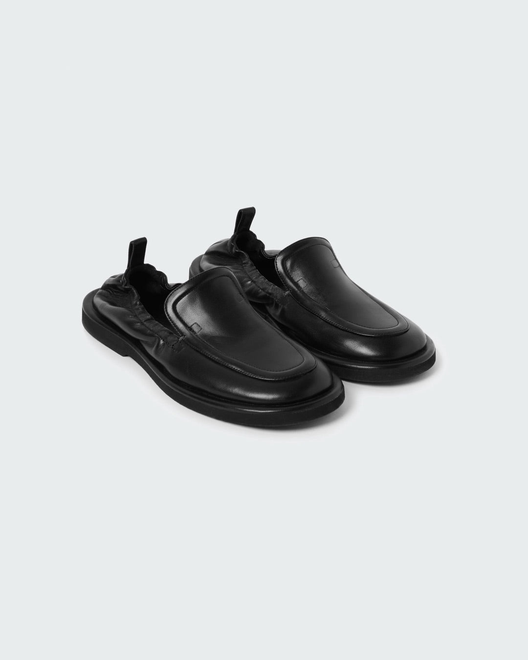 Black Donovan Elastic Back Leather Loafer