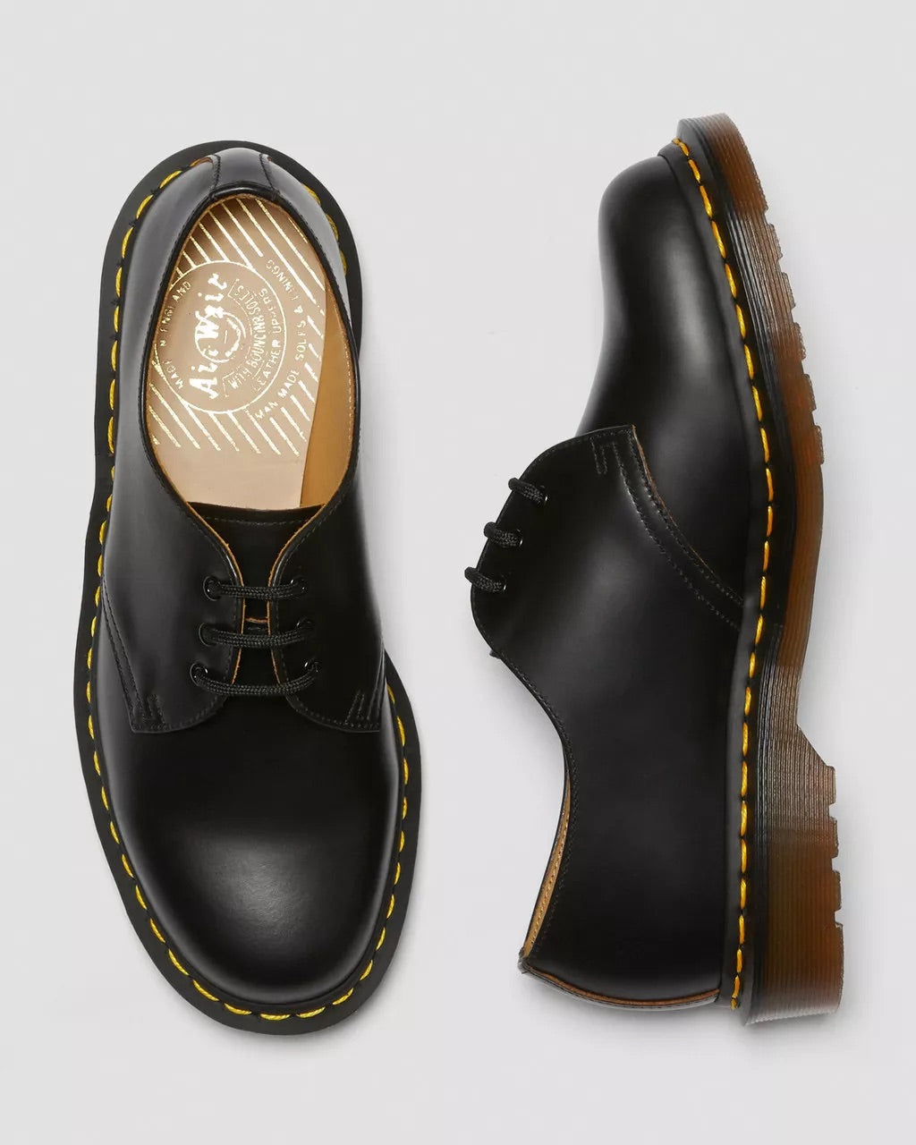 Black Quilon 1461 Vintage Made in England Oxford Shoes