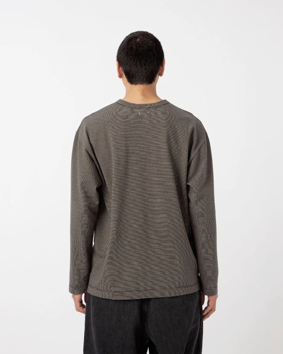 Black/Gray Micro Stripe Pocket L/S Tee