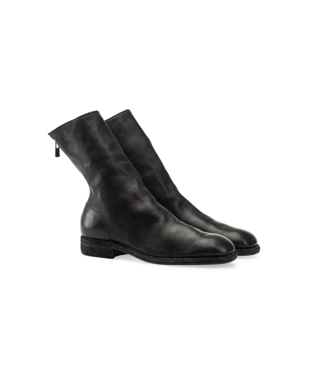 Black Horse Leather 988X Back Zip Mid Boots