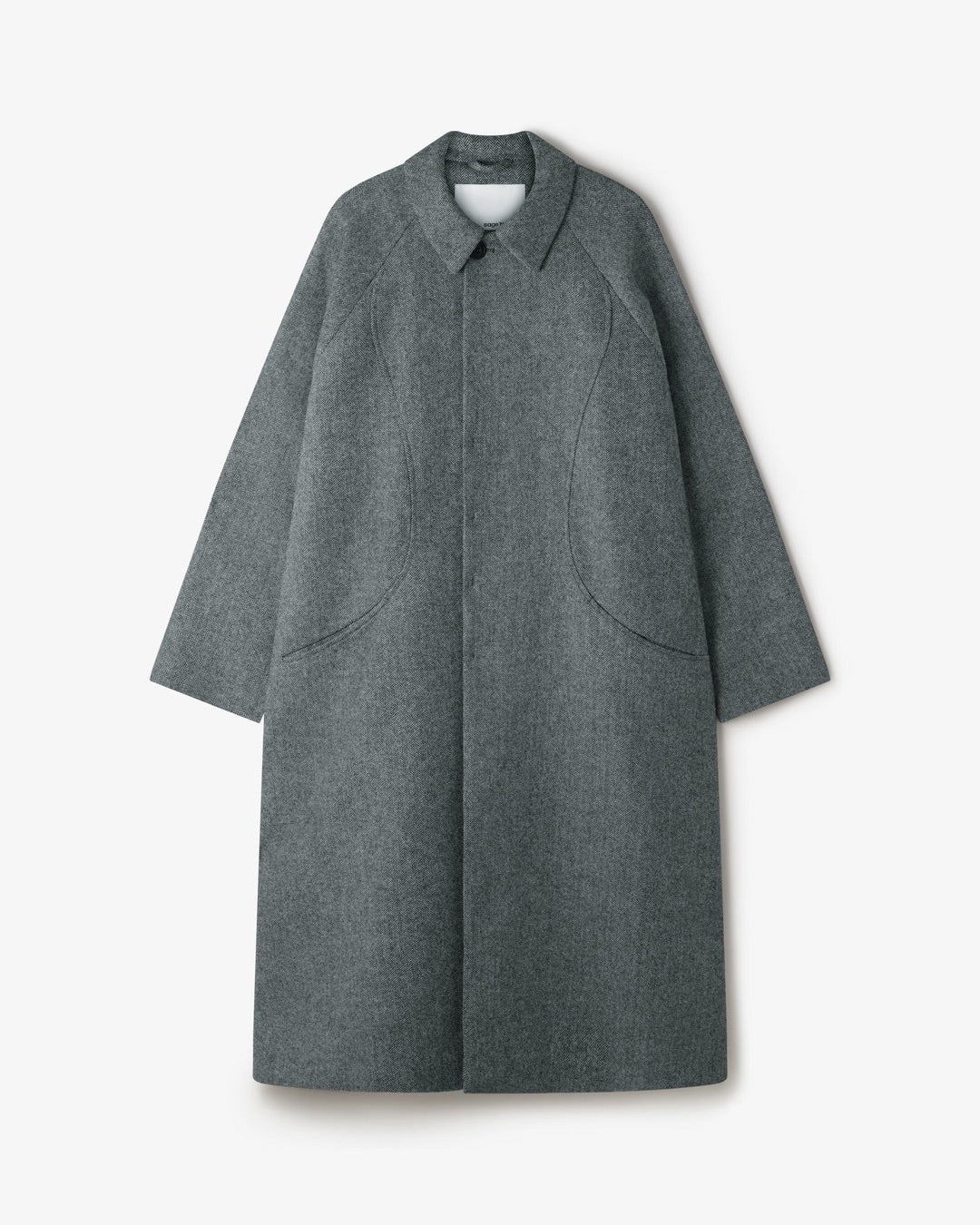 Black and White Herringbone Takeshi Coat