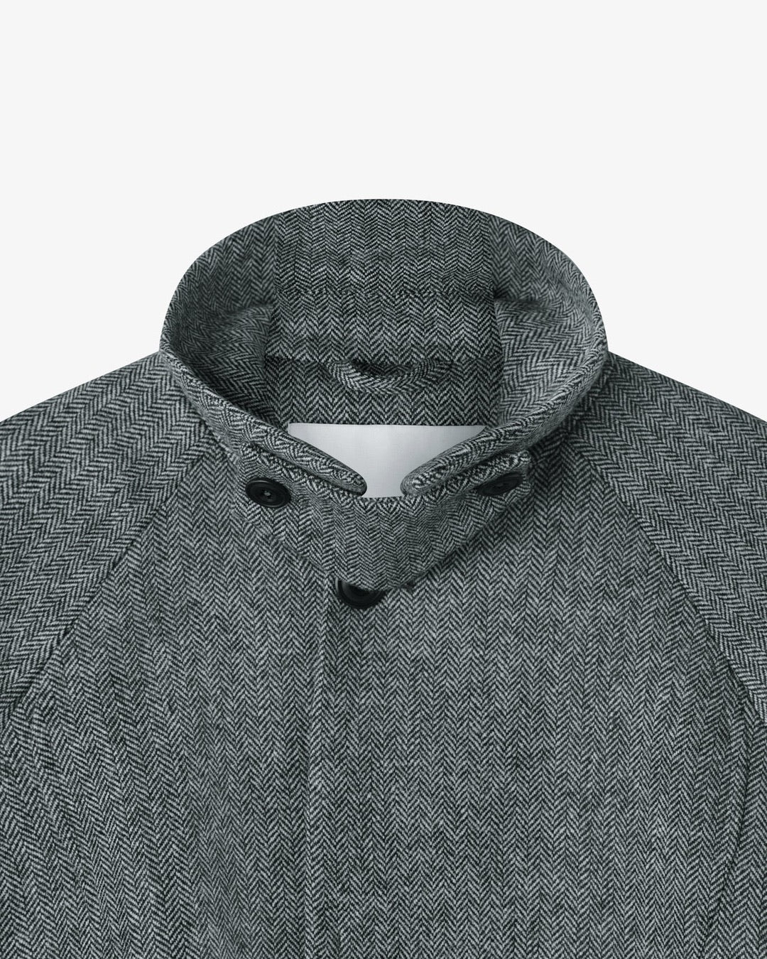 Black and White Herringbone Takeshi Coat