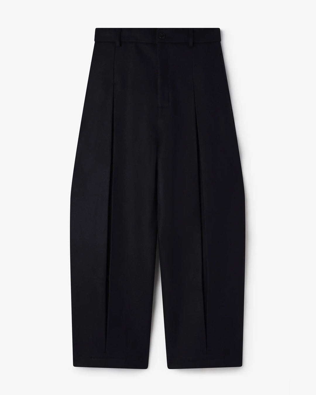 Dark Navy Box Pleat Trouser