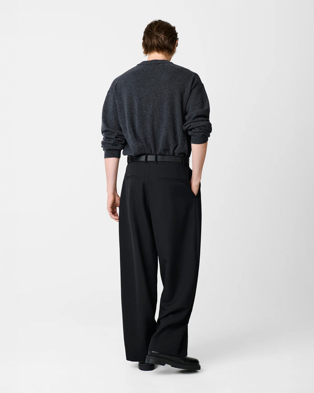 Black Line Double Pleat Volume Pant