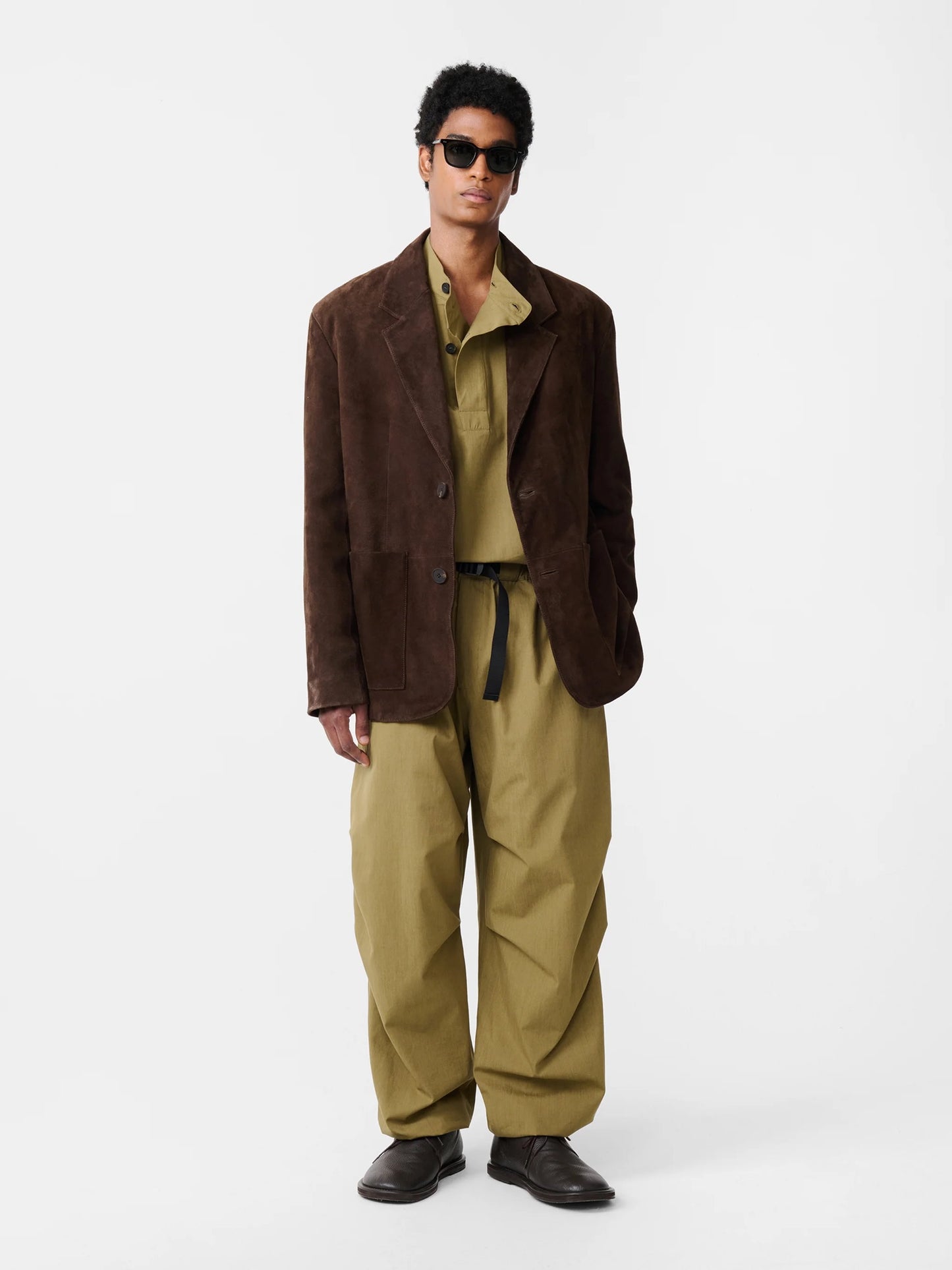 Men Espresso Brown Tiko Suede Blazer Jacket