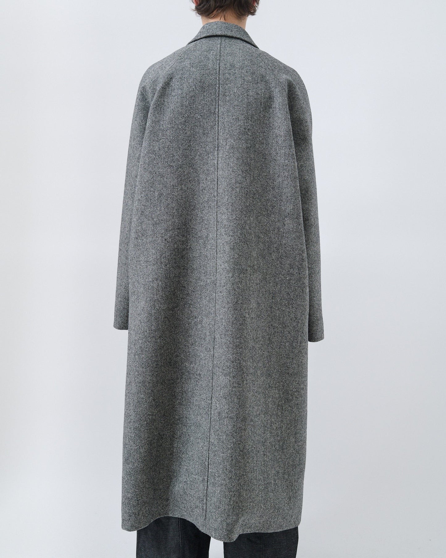 Black and White Herringbone Takeshi Coat