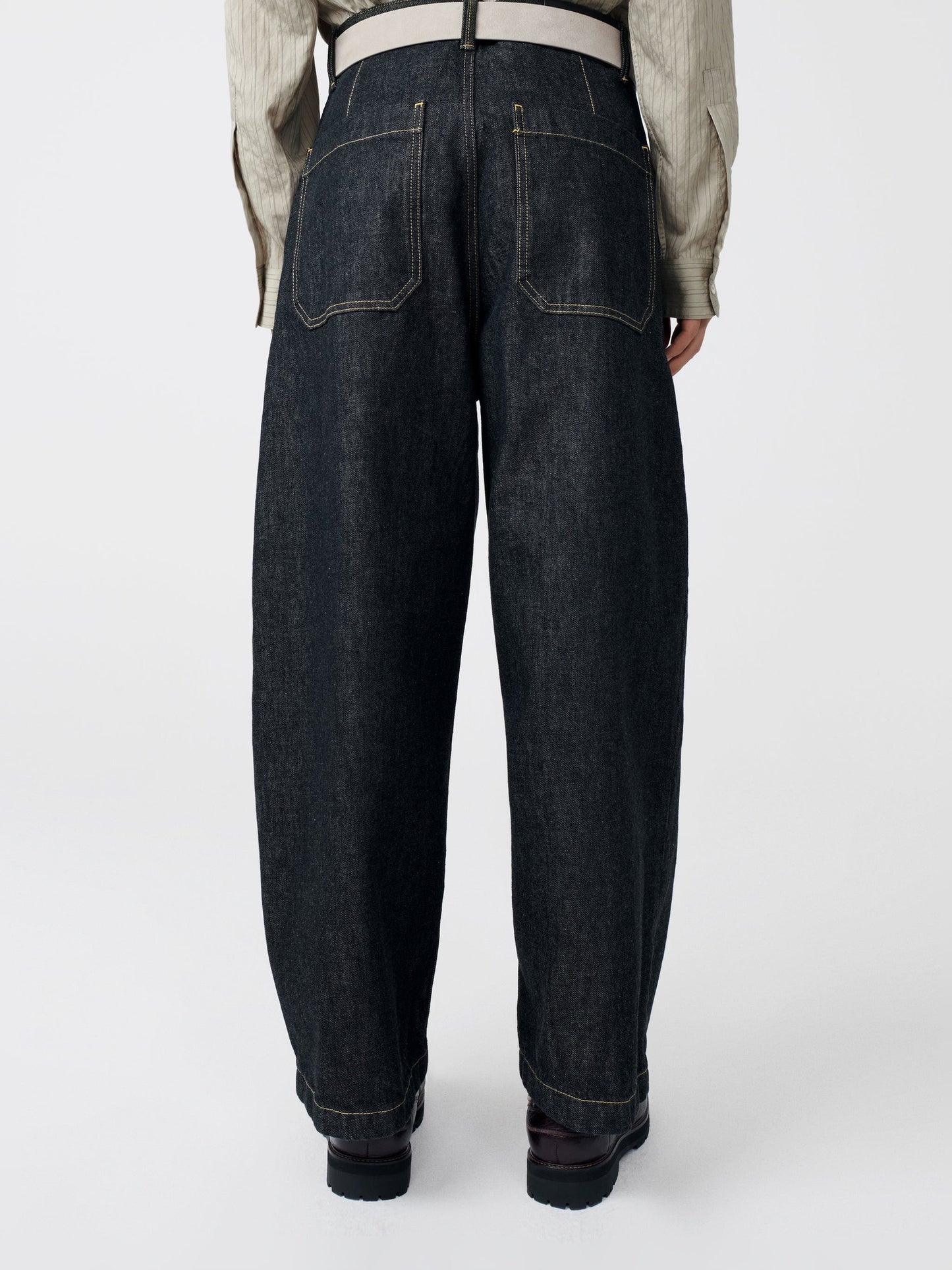 Black Puch Italian Denim Single Pleat Pant