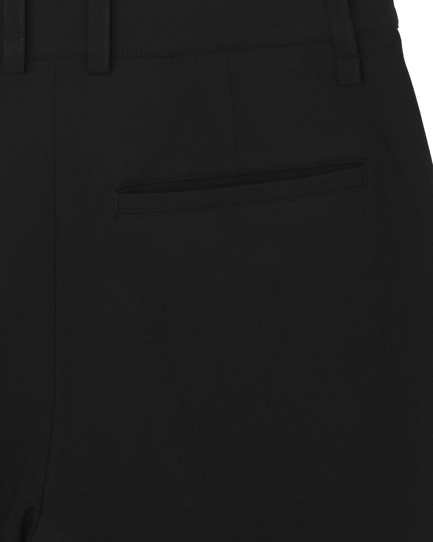 Black Stretch Twill Two Tuck Wide Leg Pants
