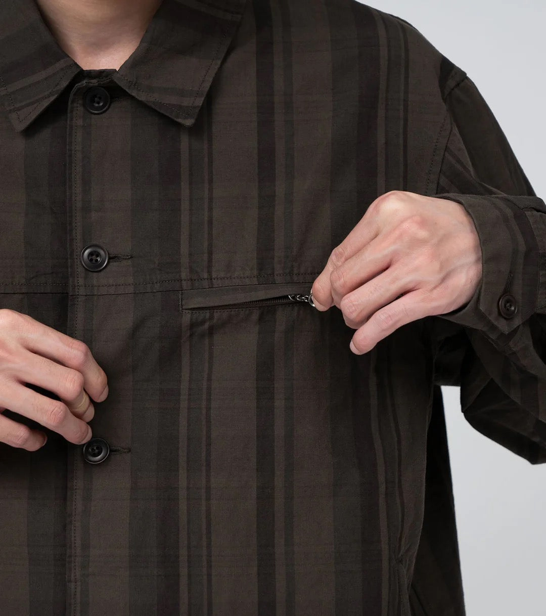 NANAMICA Brown Plaid Dock Jacket