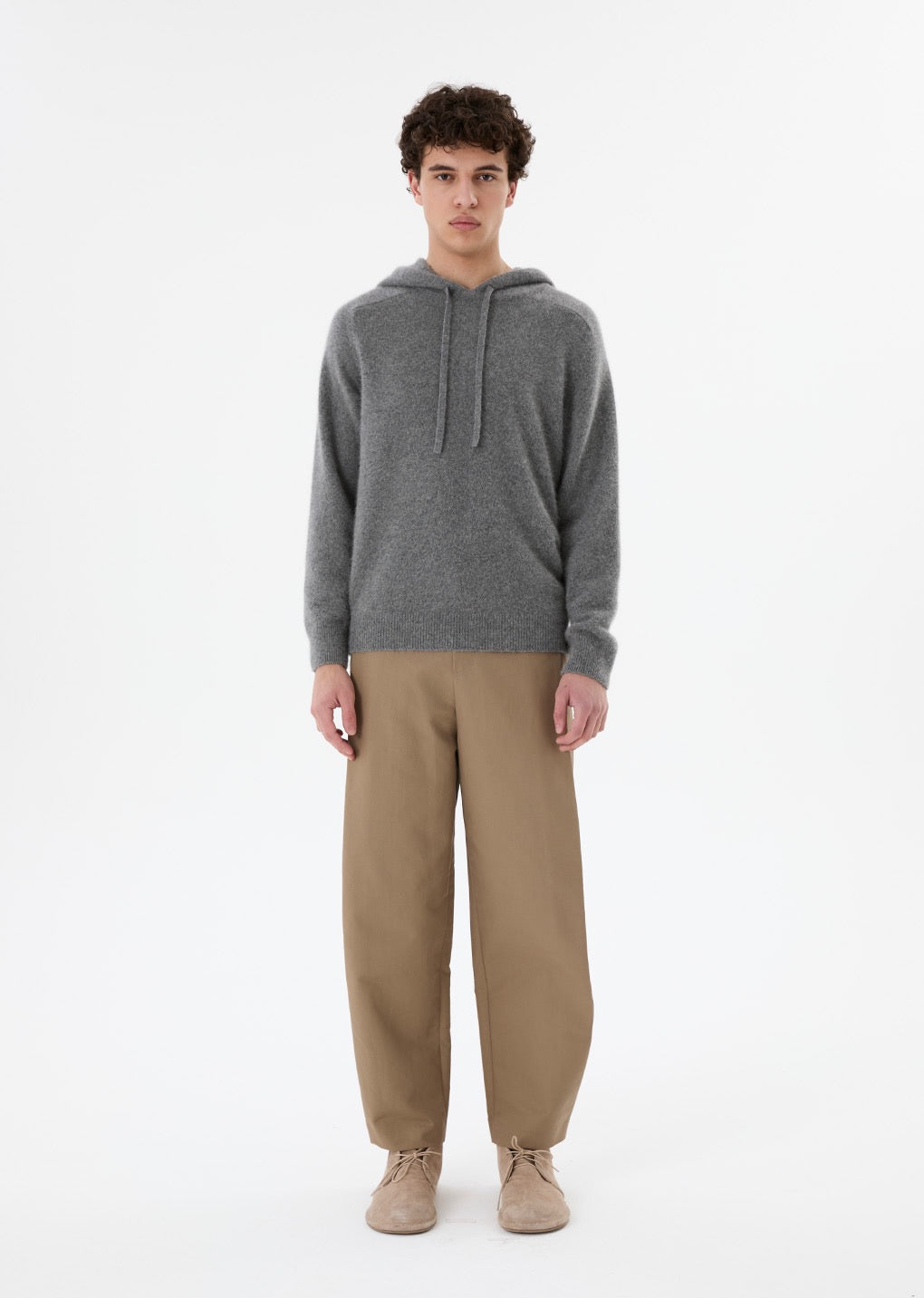 Charcoal Raccoon Hoodie Knit