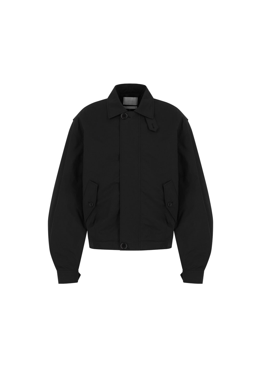 Black Padded Cotton Nylon Jumper