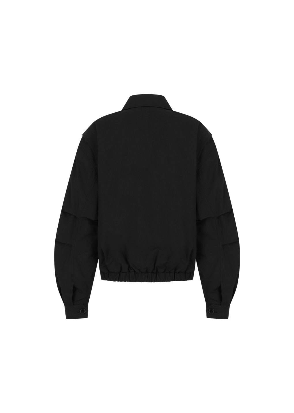 Black Padded Cotton Nylon Jumper