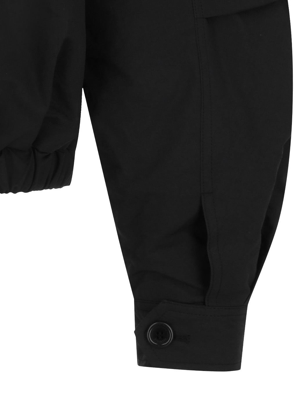 Black Padded Cotton Nylon Jumper