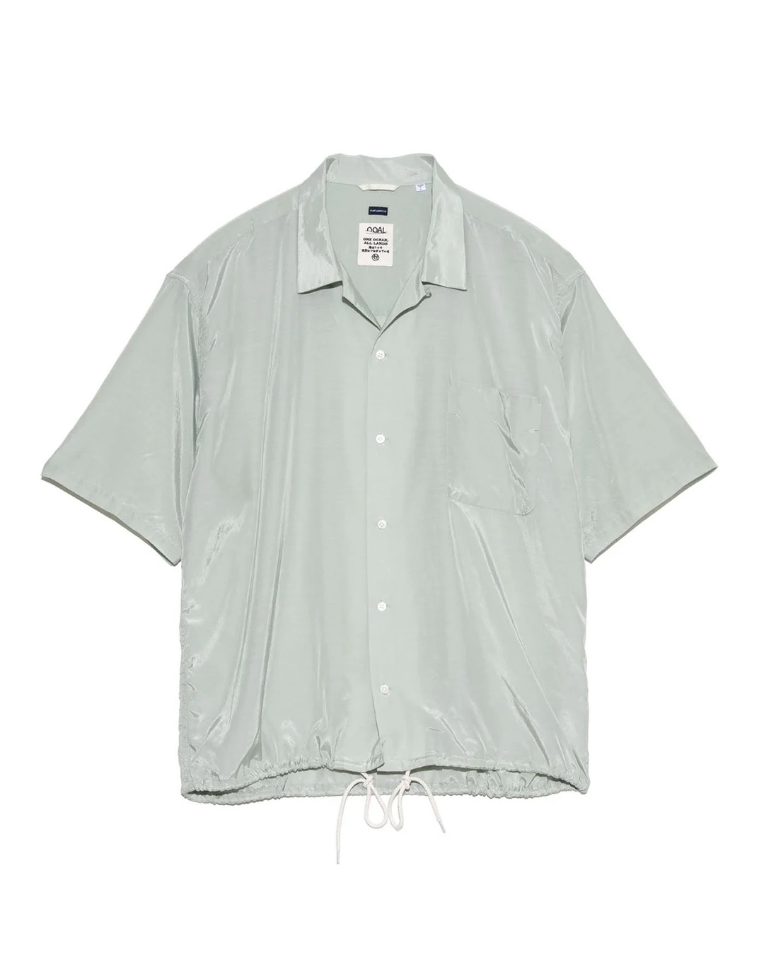 Coral Green Open Collar Short Sleeve Shirt