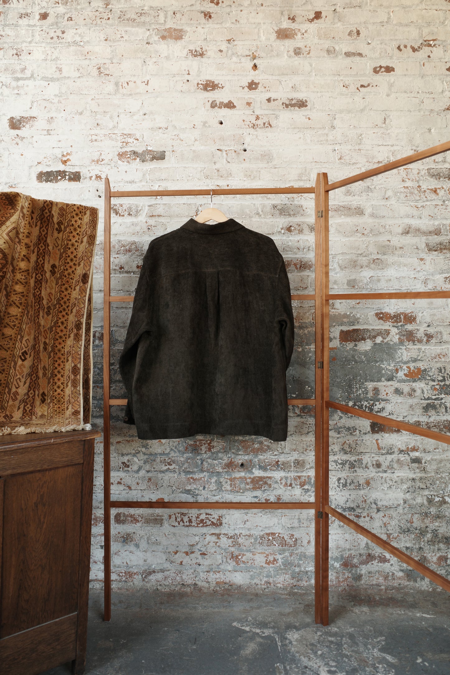 Carob Linen Velvet Boxy Shirt