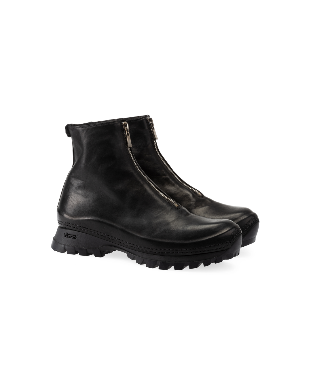 Black Horse Leather VS01 Front Zip Boots