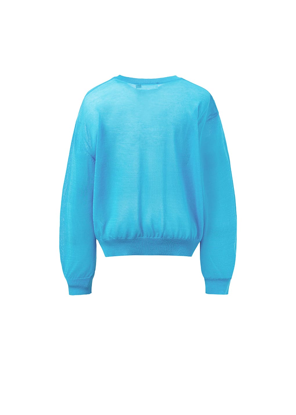 AMOMENTO Blue Sheer Round Cardigan