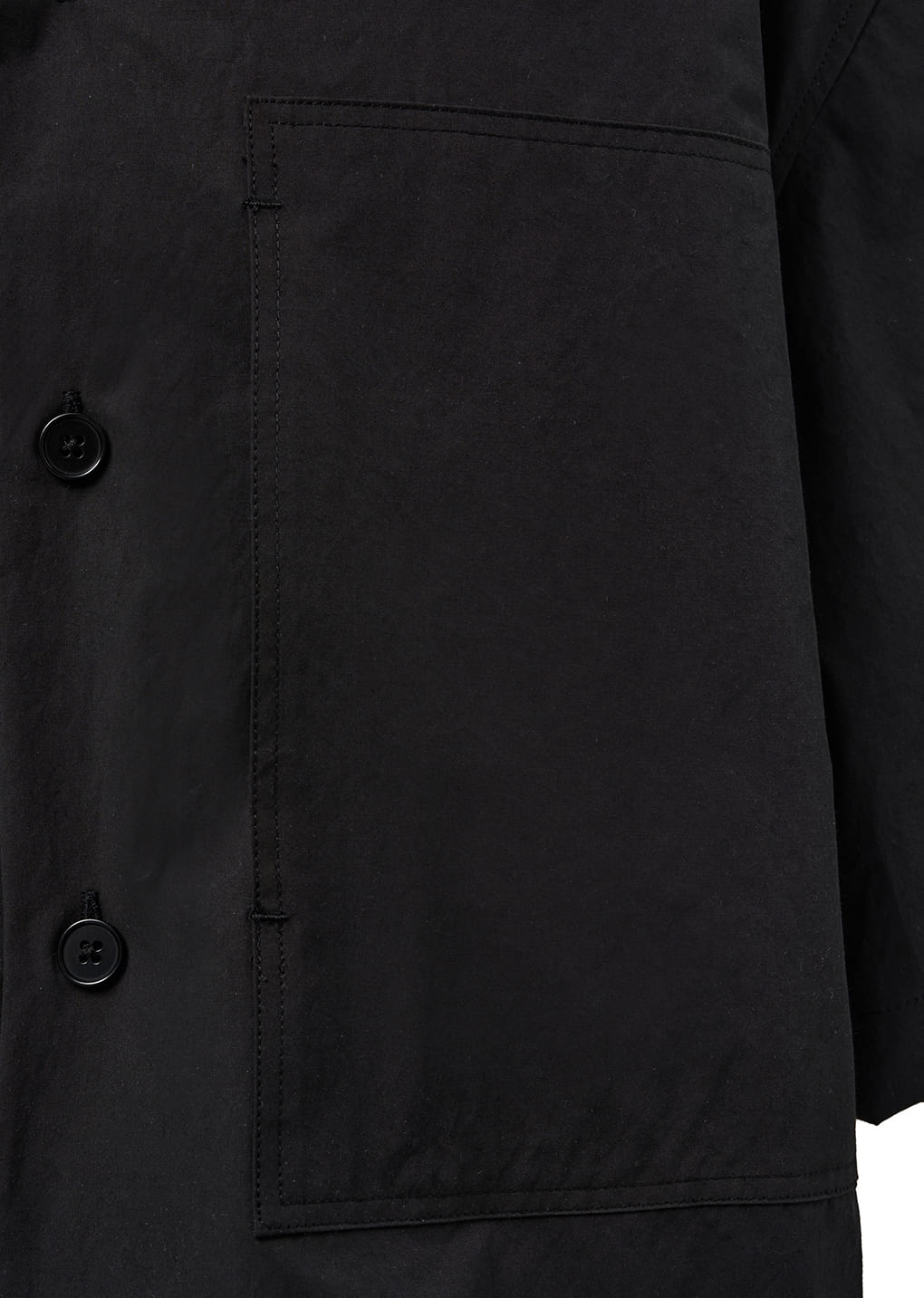 AMOMENTO Black Pocket Half Shirts