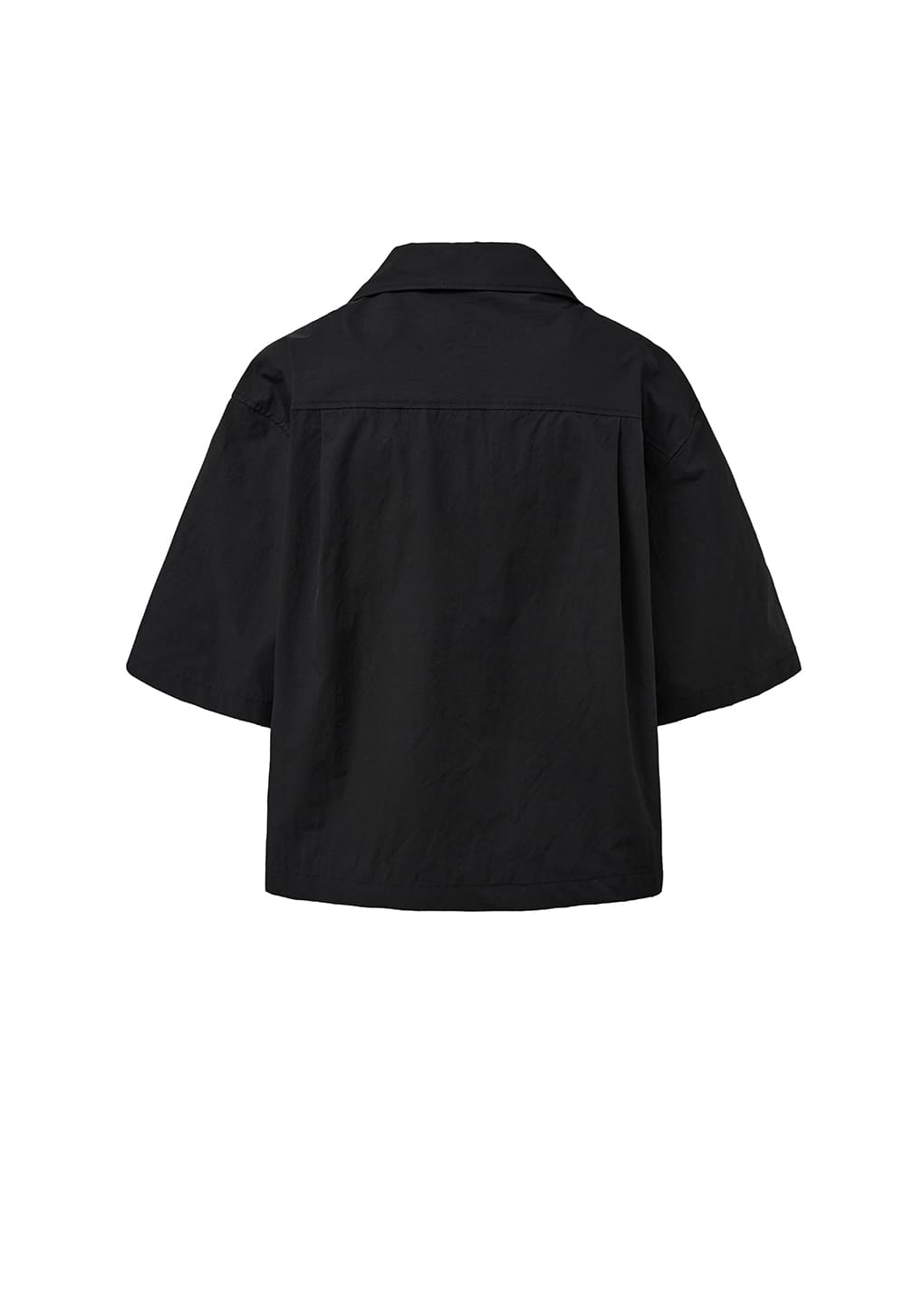 AMOMENTO Black Pocket Half Shirts