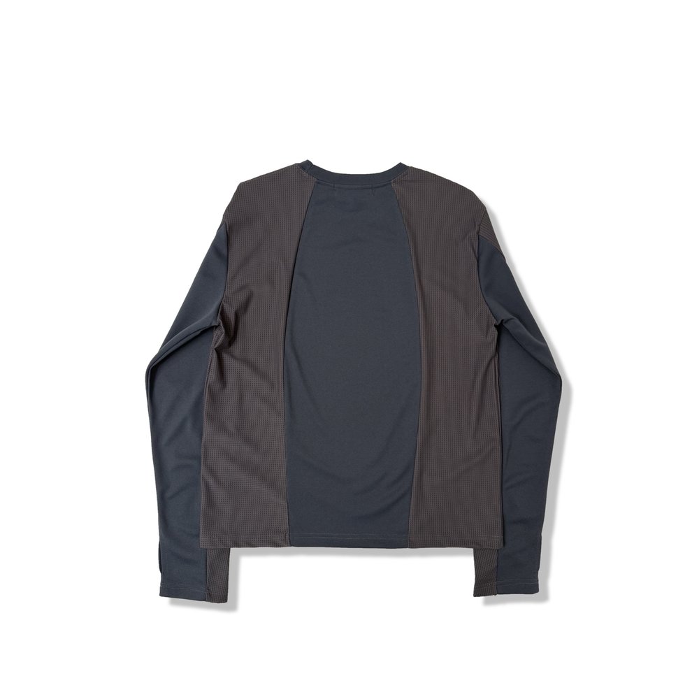 Charcoal & Dark Grey Diffraction Knit Long Sleeve