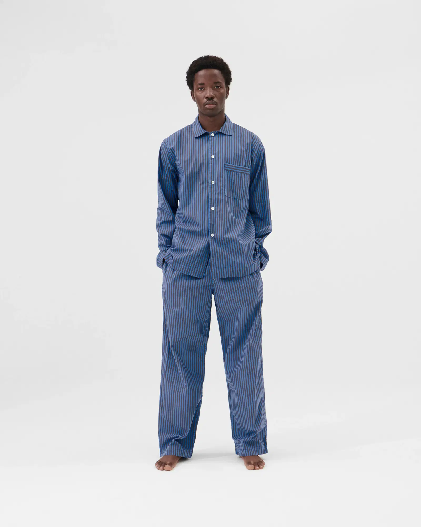 TEKLA Verneuil Stripes Cotton Poplin Pyjamas Pants