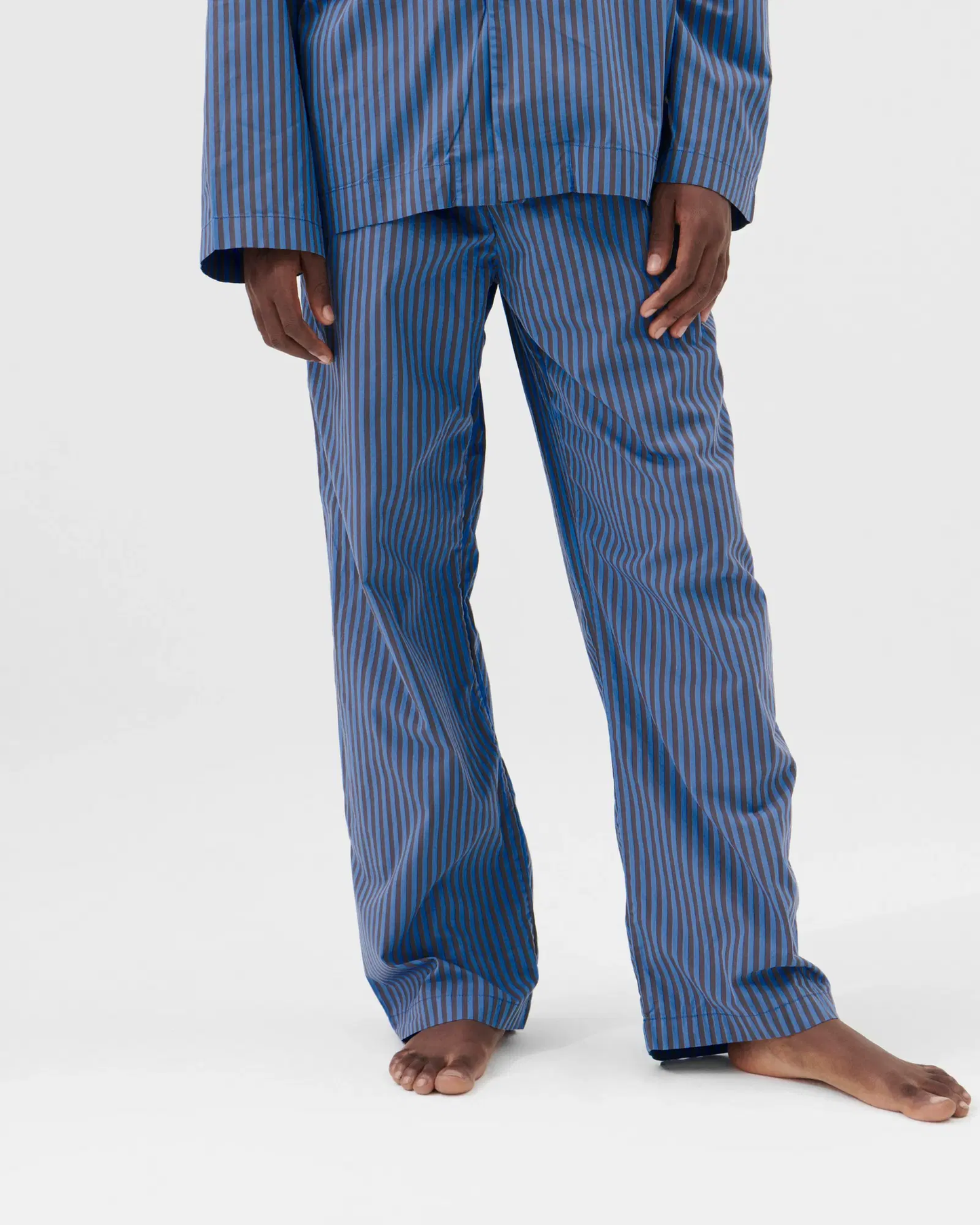 TEKLA Verneuil Stripes Cotton Poplin Pyjamas Pants
