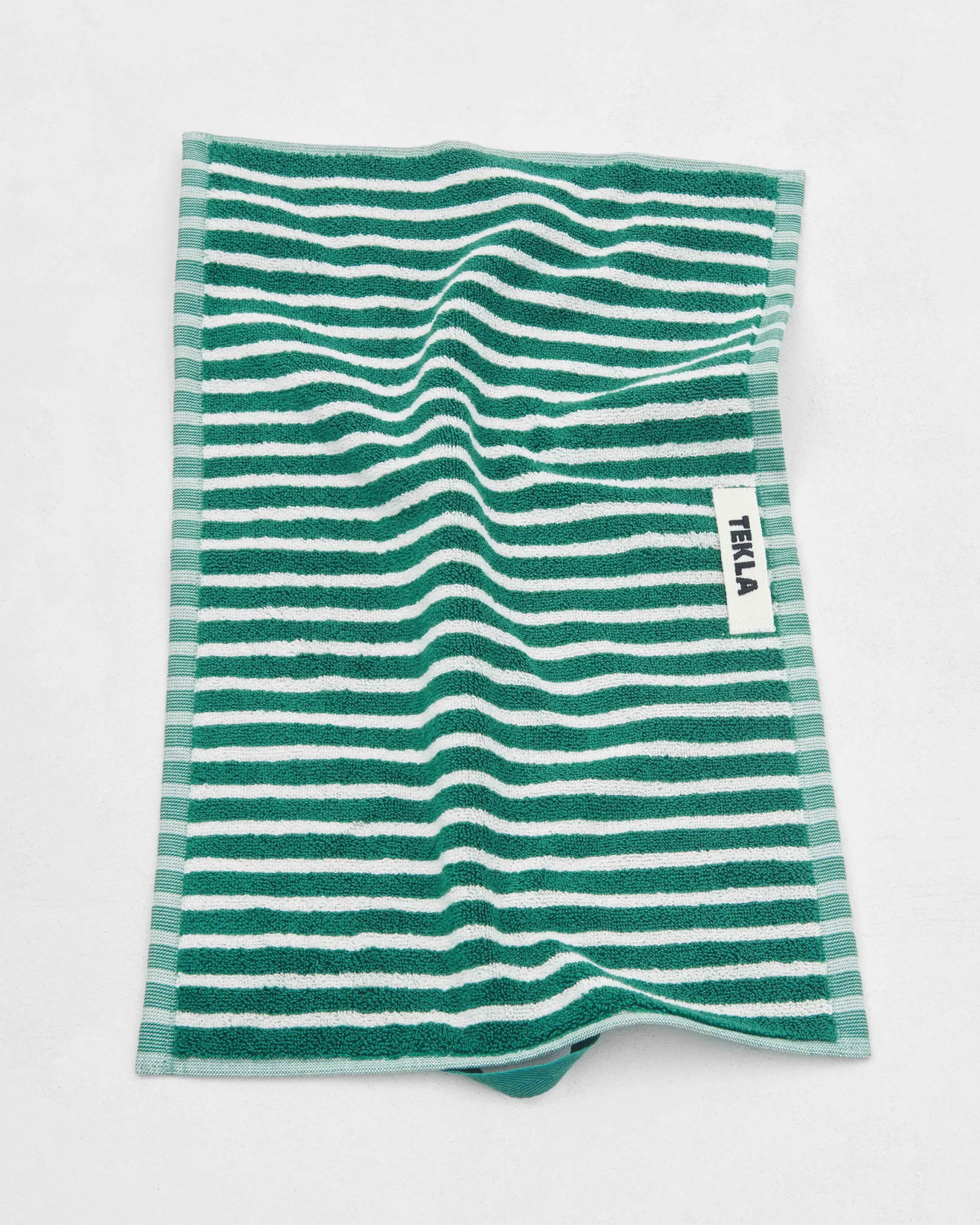 Teal Green Stripes Terry Towel