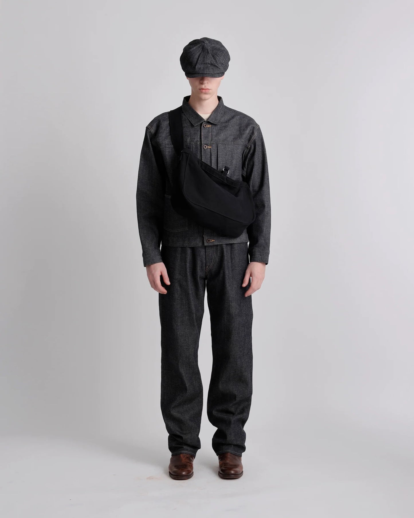 Black Cotton Lot.004 Newsboy Bag