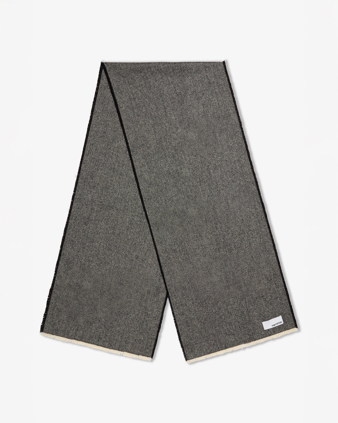 Black/White Herringbone Scarf