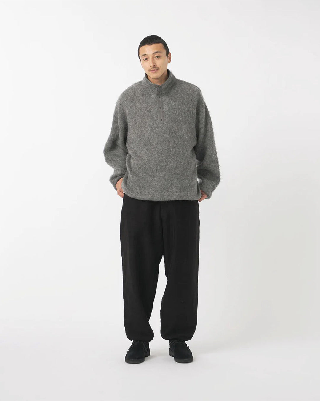 Heather Gray Pullover Mohair Sweater