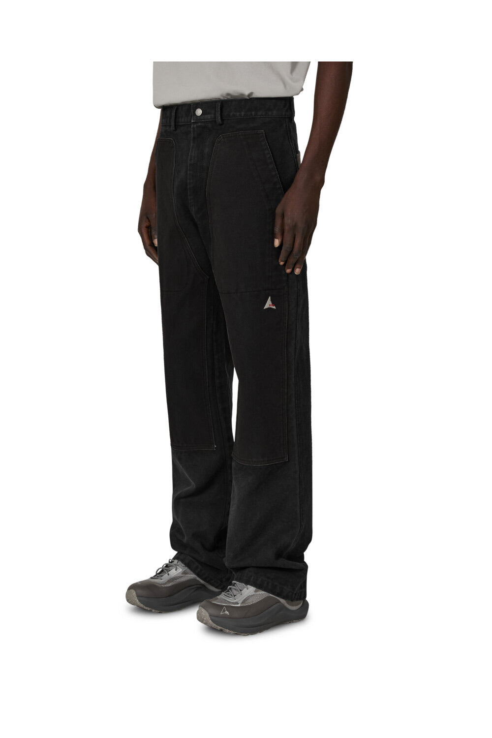 Washed Black Fomes Double Knee Washed Canvas Pant