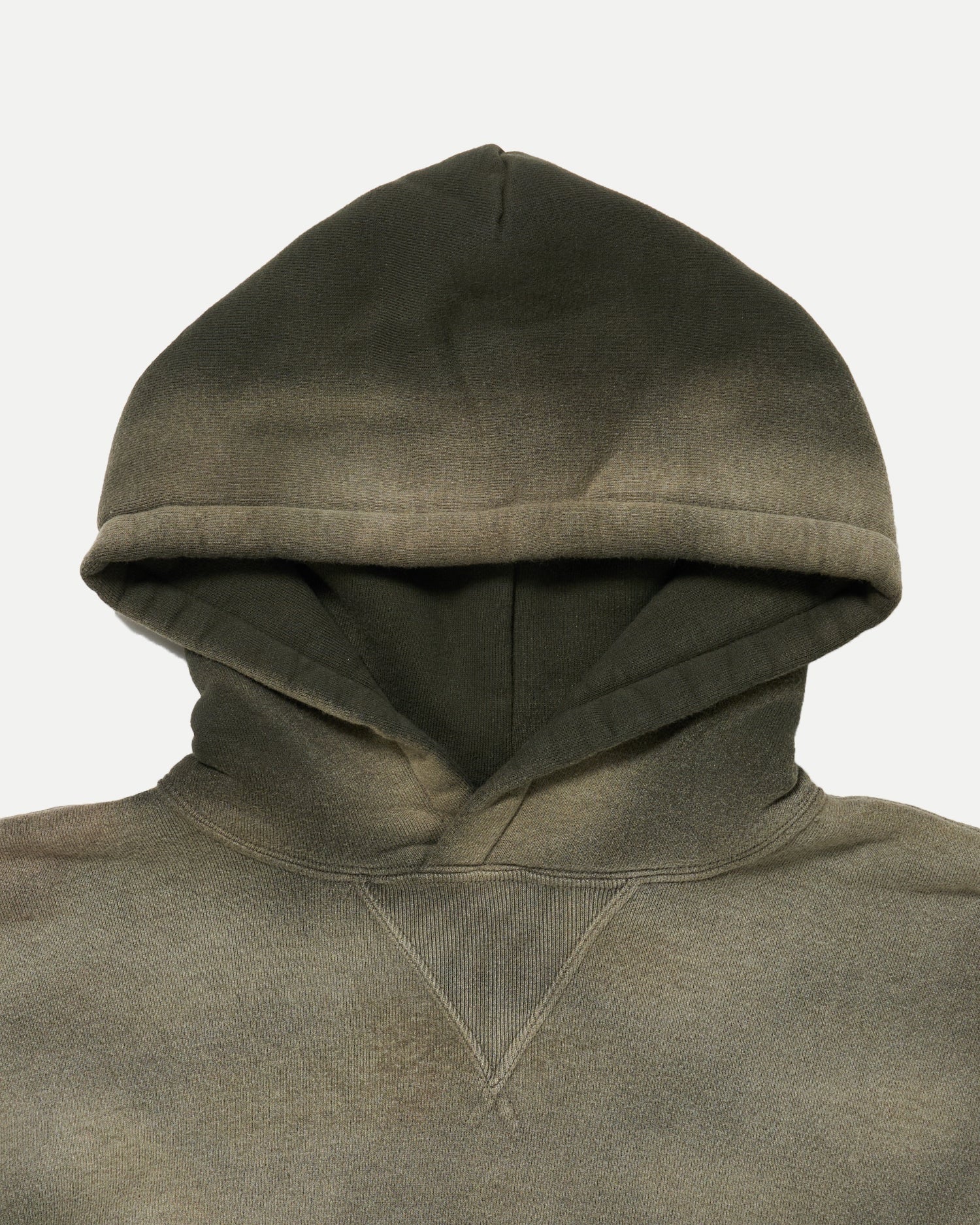 Bleached Deep Green Lot.606 Hooded Shirt