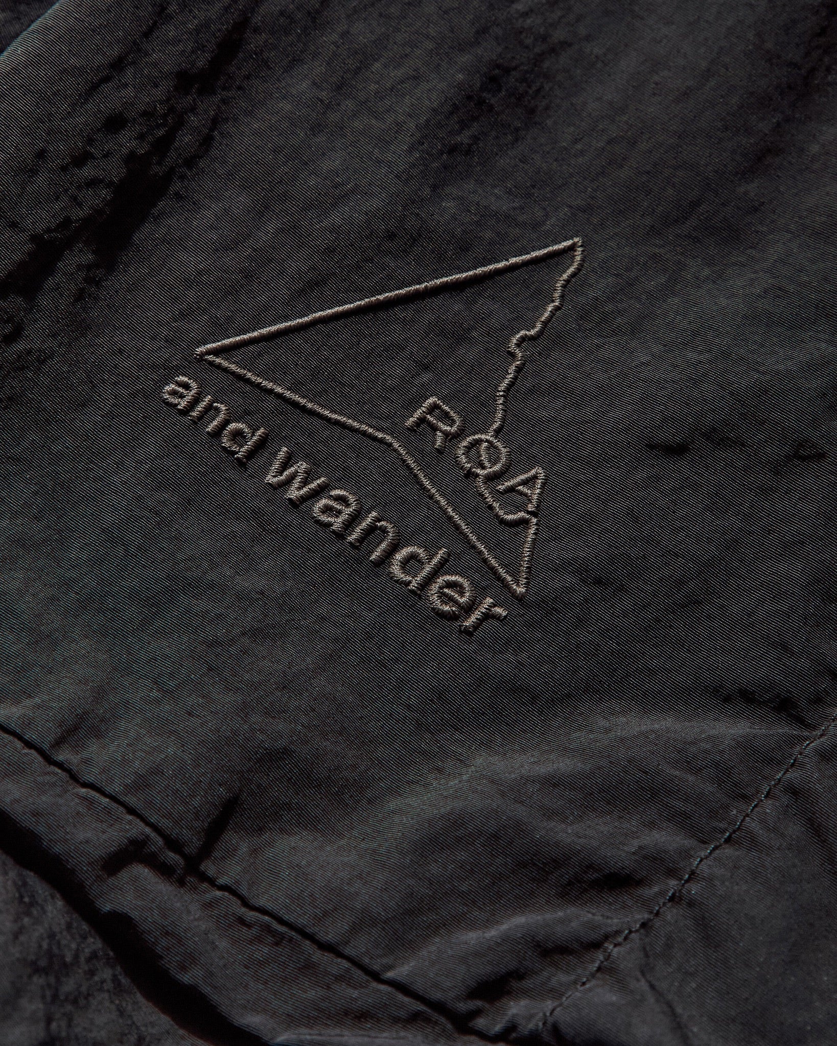 Black Garment Dyed Nylon Hooded Jacket