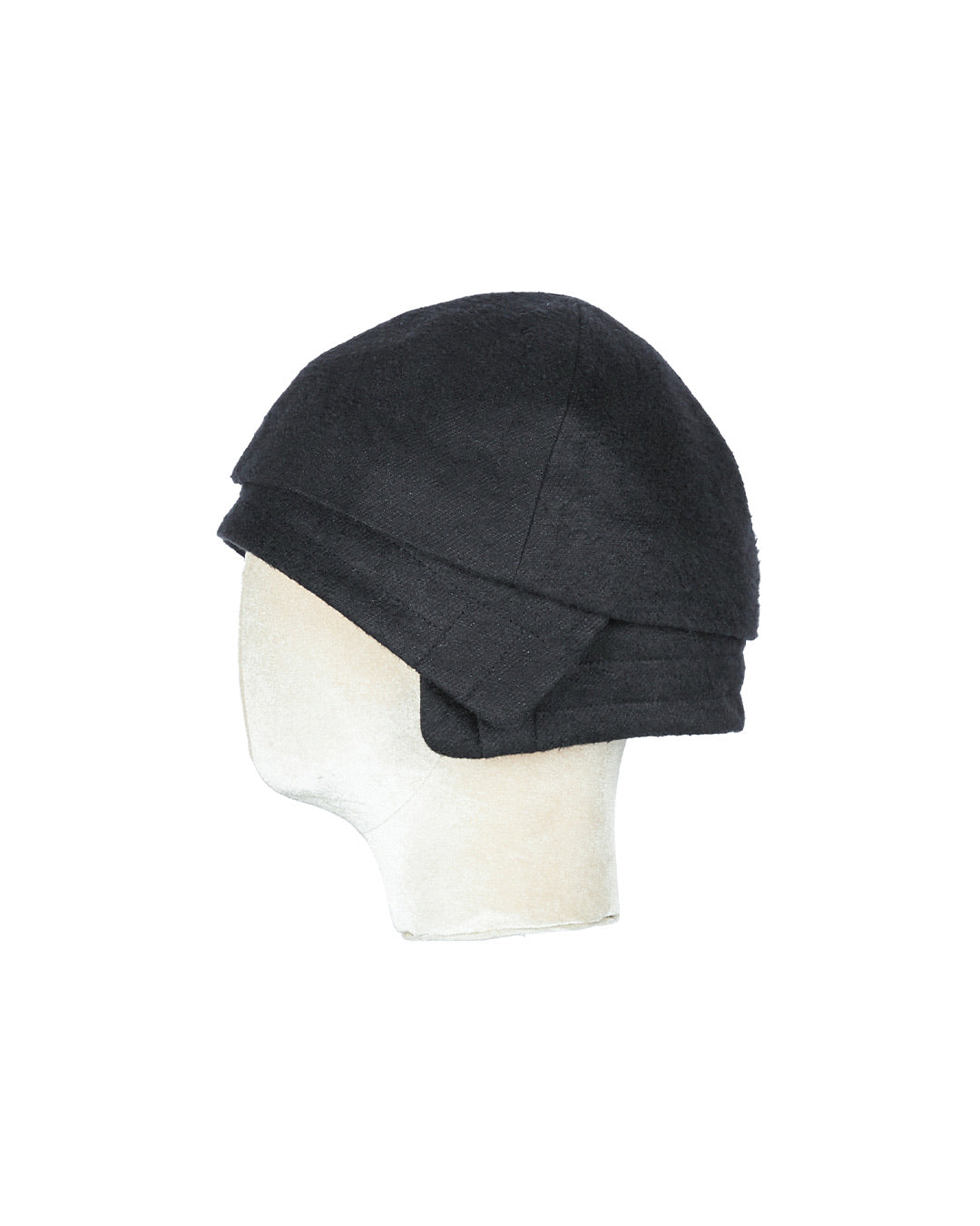 Black Classic Round Hat With Panel