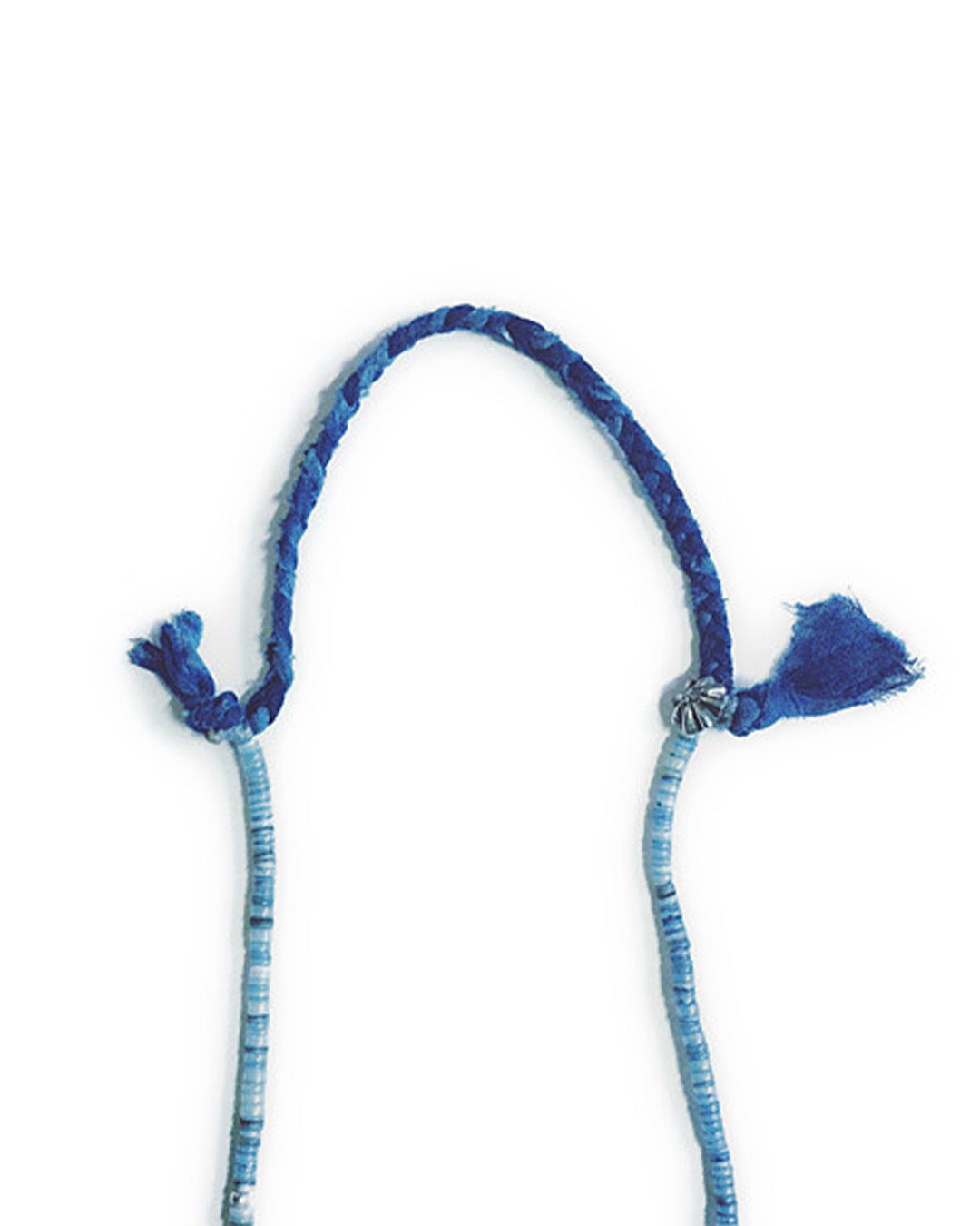 Aizome Indigo Dyed Shell Beads Necklace