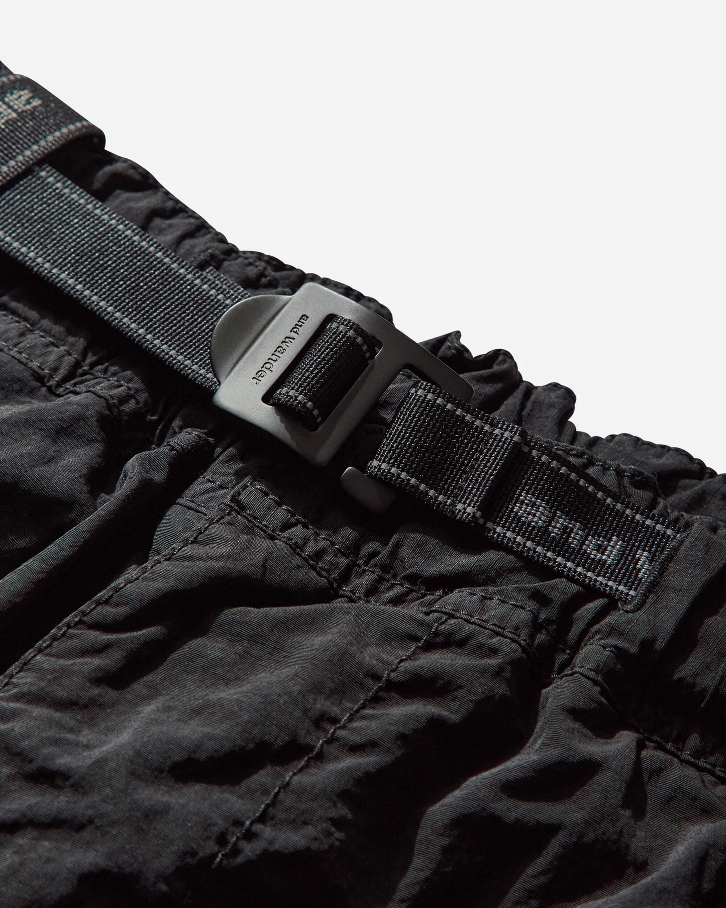 Black Garment Dyed Nylon Pants