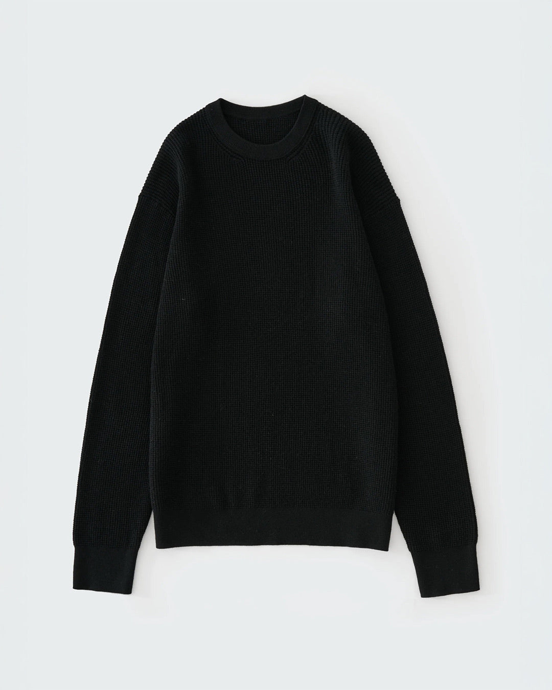 Black Portland Cashmere Waffle Knit