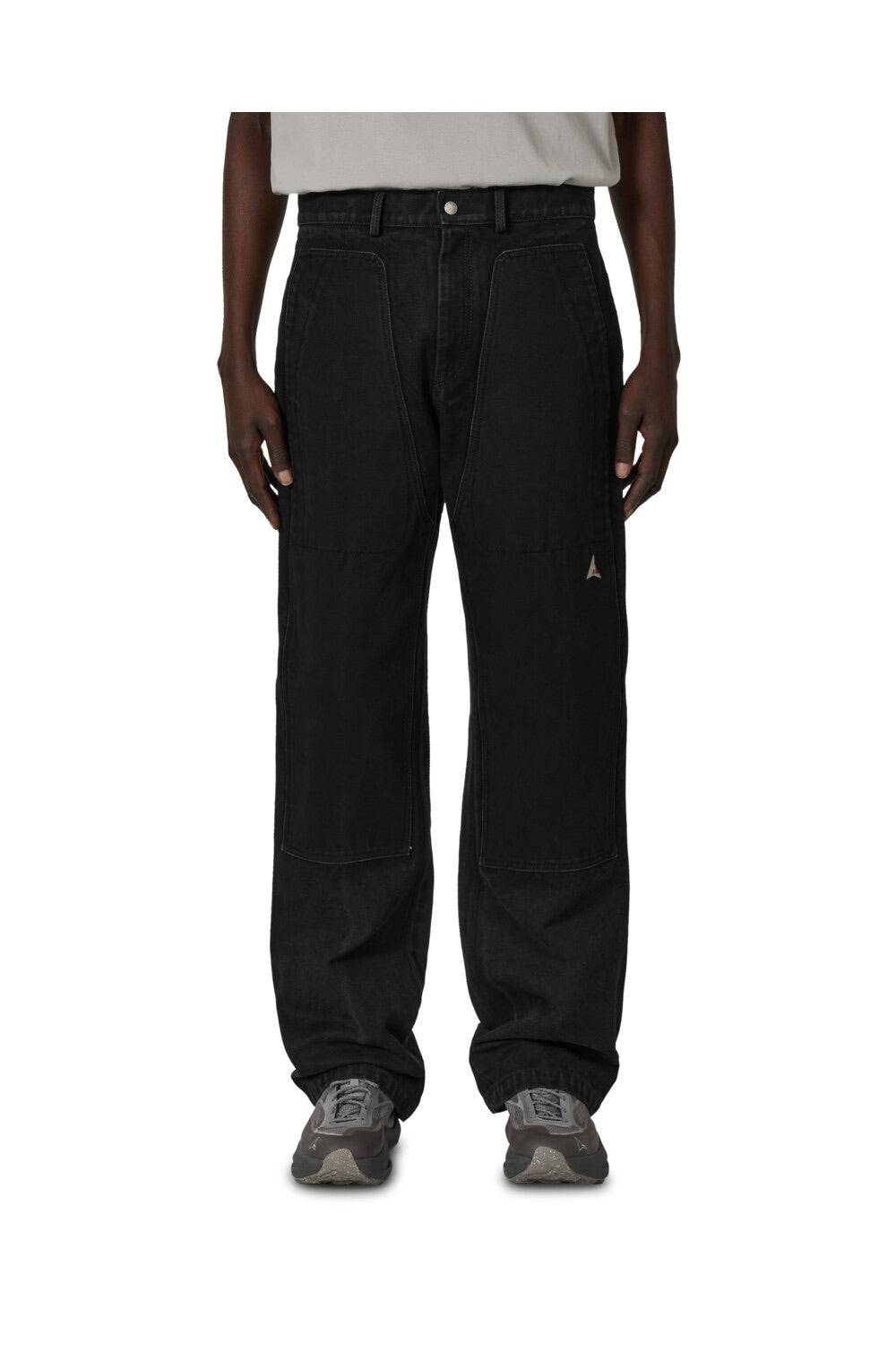 Washed Black Fomes Double Knee Washed Canvas Pant