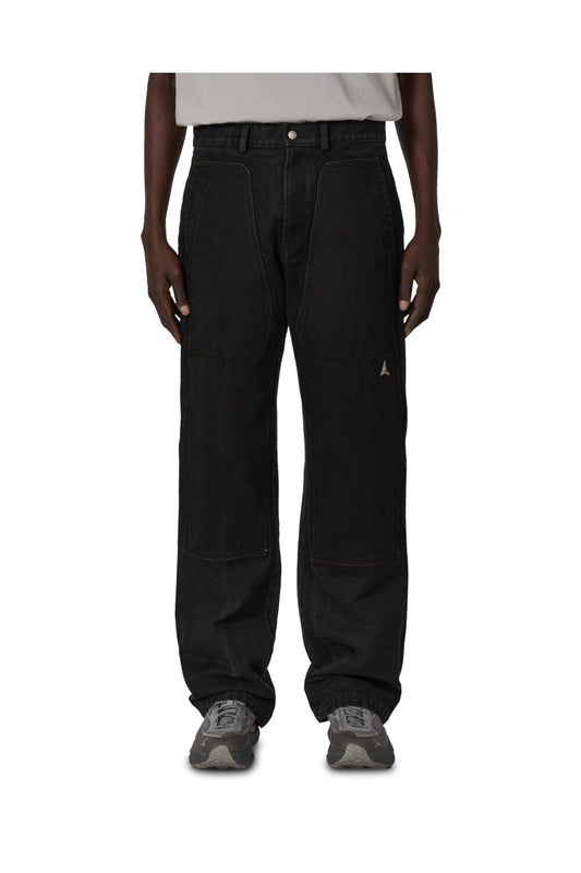 Washed Black Fomes Double Knee Washed Canvas Pant