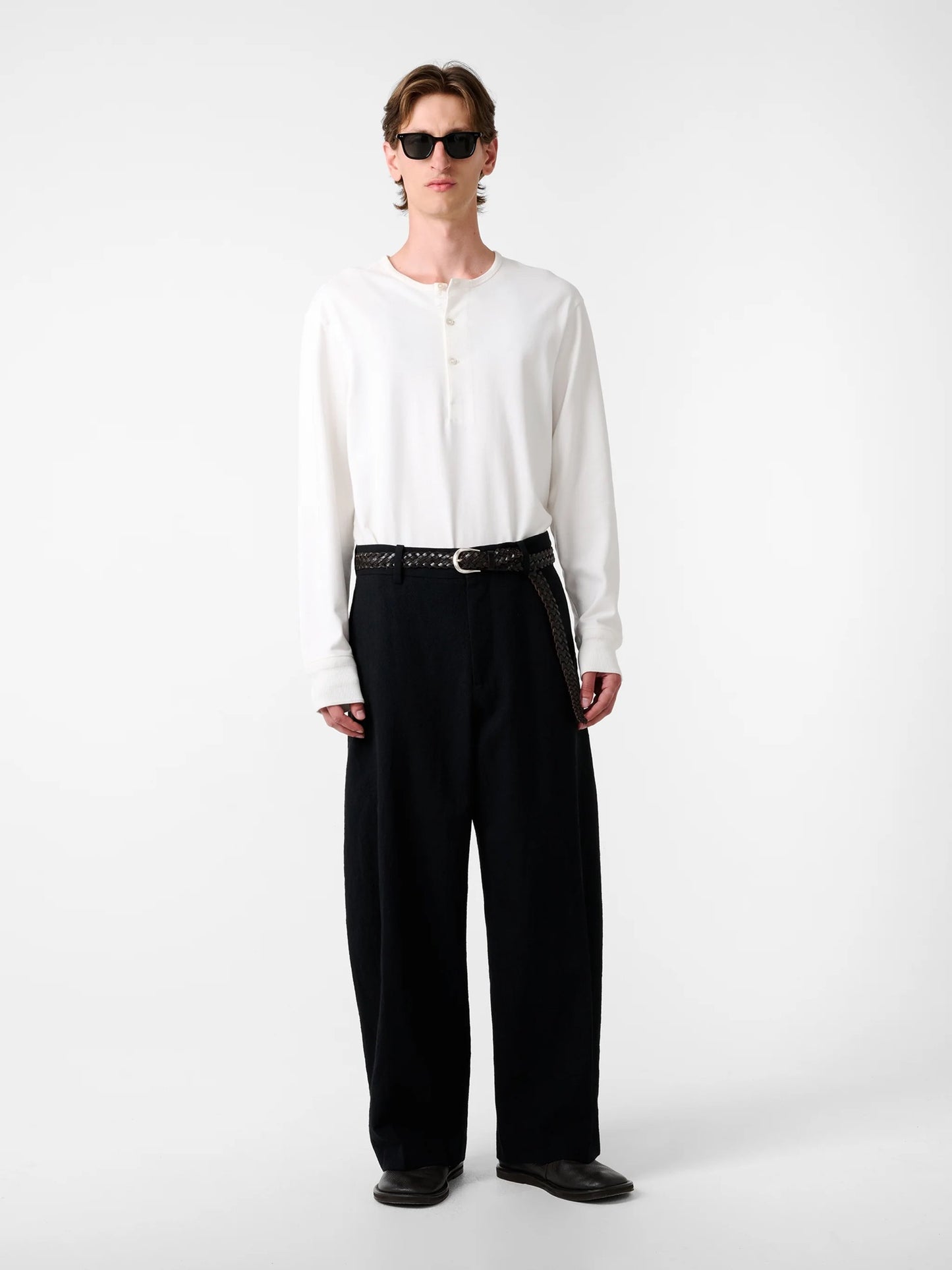 Black Fume Full Length Curved Leg Pant